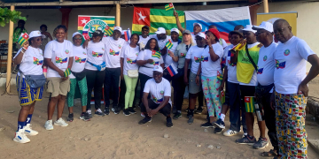 l’Association russo-togolaise rejoint le Hash pour une course fraternelle